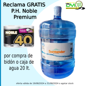 Agua de mesa ozonizada Santander 20 litros retornable