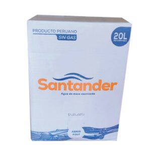 Agua ozonizada Santander 20 lt caja con caño descartable