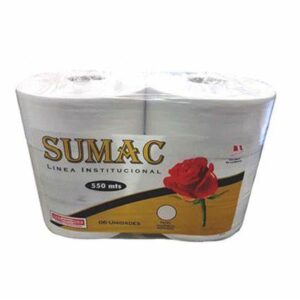 Papel Higienico Sumac 550 mts Blanco Paquete 6 Rollos